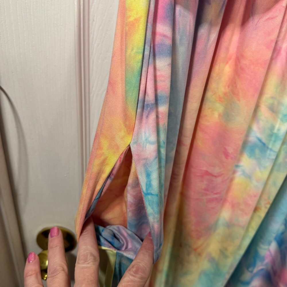 Angelic Tie-Dye Maxi Dress in Pastel Rainbow - Picture 3 of 9